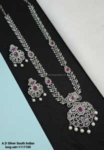 Ensemble de bijoux de mariée en diamant américain classique Collier et boucles d'oreilles en deux pièces pour mariage Style classique à la mode - Product Image 3