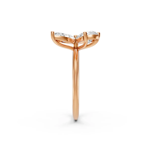 Anillo de Compromiso de Oro de 10K con Certificado IGI, Diseño de Flor Cultivada en Laboratorio, Forma de Marquesa, Pera y Pétalo, Joyería de Lujo para Mujer, Rodio - Product Image 3