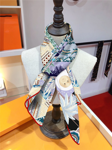 90cm Brand Square <b>Scarf</b> Women Fashion Twill 100% Silk Solid Floral Luxury <b>Scarf</b> Shawl Hijab Bandana Foulard Neckerchief - Product Image 2
