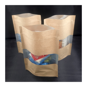 ถุงกระดาษคราฟท์สีน้ำตาลแบบแบนมีซิปล็อคทนทานสำหรับใส่อาหาร - Product Image 2