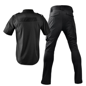 Tenue Tactique d'Été en Polyester Extensible avec Broderie Personnalisée et Badge Velcro pour Agent de Sécurité – Chemise et Pantalon Durables et Renforcés, Motif Camouflage - Product Image 3