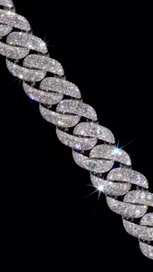 Cadena de eslabones cubanos helados de 20 mm para B2B de fábrica, con detalles de diamantes de laboratorio, cierre tipo rompecabezas, plata 925, oro macizo de 10K, 14K, 18K, estilo Hip Hop - Product Image 2