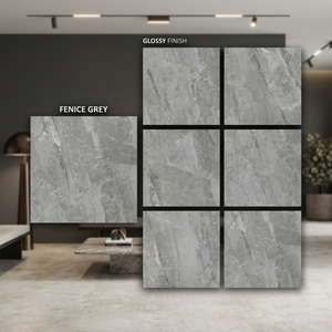 Vistaar Fancy Grey, Baldosa de Porcelana de 800x800 mm, Baldosa de Cerámica de 80x80 cm, Alto Brillo, Color Marfil, para Decoración de Paredes de Sala de Estar - Product Image 1