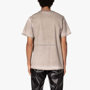 Camiseta personalizada para hombre 100% algodón hombro caído ropa de calle Boxy de gran tamaño Vintage peso pesado lavado ácido estampado largo de talla grande - Product Image 5