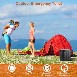 Portable Folding Toilet with Lid for Adults Carry Bag and 1 Roll Garbage Bags for Camping - Product Image 4