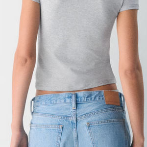 Camiseta de Manga Corta, Moderna, Cómoda, de Algodón, Informal, Diseño Moderno, Ropa al por Mayor para Mujer, Precio de Fábrica Económico - Product Image 6