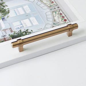 High Quality Modern Brushed <b>Gold</b> Zinc Alloy Cabinet <b>Pull</b> Handle Minimalist Cylinder Furniture Hardware for Kitchen Bathroom - Product Image 1