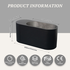 Baño de Hielo para Talasoterapia 3C 316SS Ovalado con LED, WiFi Inteligente, Enfriador CE, DDP Francia, Terapia de Contraste, Par de Saunas - Product Image 2