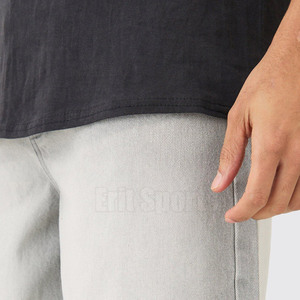 Made in Best Material Lightweight <b>Men's</b> <b>Drawstring</b> Knitted Solid Casual Mid Waist High Quality Breathable <b>Jeans</b> Shorts - Product Image 5