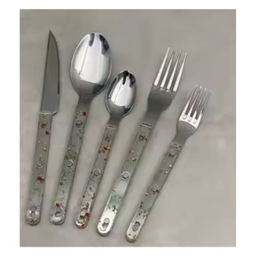 ชุดช้อนส้อมสแตนเลสสตีลหรูหรา ทำมือ คุณภาพพรีเมียม สำหรับกลับไปโรงเรียน ดีไซน์มินิมอล เป็นมิตรกับสิ่งแวดล้อม ขายดี - Product Image 2