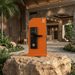 TES 301 SB Negro, Cerradura Inteligente RFID para Hotel, Sistema de Cerradura Electrónica con Tarjeta de Acceso para Control de Acceso en Hostelería - Product Image 1