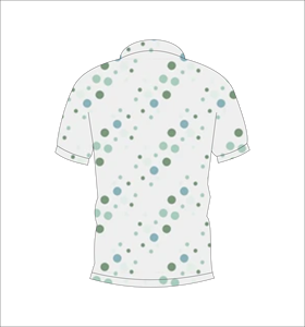 Polo personnalisé pour homme, sublimation, blanc, imprimé à pois abstraits, polo de golf, évacuation de l'humidité, manches courtes, performance, fournisseur OEM - Product Image 1