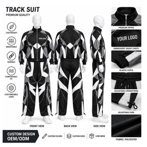 Trajes Deportivos de Alta Calidad para Hombre, Traje Deportivo Moderno de Corte Ajustado con Combinación de Colores para Entrenamiento - Product Image 6