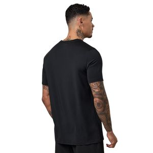 Camiseta Negra con Estampado Gráfico para Hombre, Camiseta Informal de Manga Corta de Poliéster, Cuello Redondo, Ropa Deportiva de Verano, Ligera y Cómoda - Product Image 2