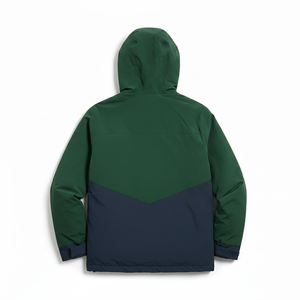 Men's Hooded Color Block Puffer Jacket Waterproof Polyester Wadding Casual Winter Outdoor <b>Coat</b> With Patch Design - Product Image 2