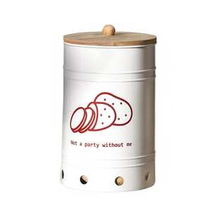 Elegant Metal Vegetable <b>Storage</b> Box Stylish <b>Container</b> <b>for</b> Onions Garlic Potatoes and Home <b>Kitchen</b> Use - Product Image 1