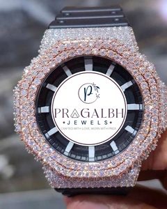 นาฬิกาเพชรหรู Pragalbh Jewels รุ่น Iced Out ตัวเรือนสแตนเลสสตีล ระบบควอตซ์ โครโนกราฟ สำหรับผู้ชายและผู้หญิง - Product Image 1