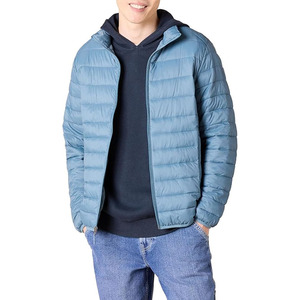 Hooded Reversible <b>Waterproof</b> Puffer <b>Jacket</b> with Nylon Shell Thick Cotton Filling Streetwear Style - Product Image 1