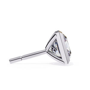 Pendientes de Moissanita con Corte Princesa de 5.5mm, Color D, VVS, con Bisel Cuadrado, Oro Sólido de 14K - Product Image 3