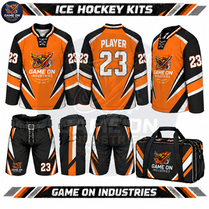 Factory Direct Supplier Trendy Personalized Sublimation Ice Hockey Gear Package Breathable Jersey Pants And Travel Kit <b>Bags</b> - Product Image 5