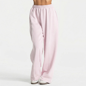 Pantalon de yoga taille haute pour femme, coupe large et droite, décontracté, avec taille élastique, pour le fitness et l'entraînement en salle de sport - Product Image 4