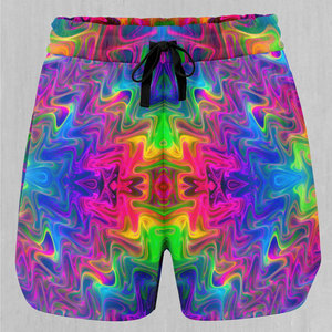Shorts de sport OEM pour femmes, sublimés, à compression, pour la course, le yoga et l'entraînement estival, avec effet froncé aux fesses, style cycliste moulant - Product Image 5