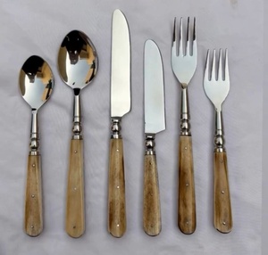 Natural Bone Handle Flatware <b>Set</b> 18/<b>8</b> Stainless Steel Mirror polish Cutlery <b>Set</b> Spoon Fork & knife <b>Set</b> <b>Dinnerware</b> Accessories - Product Image 1