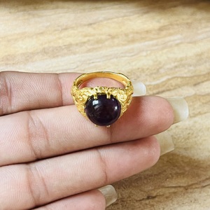 Bague en laiton améthyste de qualité supérieure 2026, style vintage céleste, plaquée or 18 carats, bague tribale audacieuse, vente en gros pour femmes - Product Image 4
