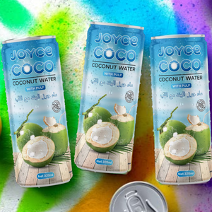 Agua de coco pura 100% 330ml Paquete de 24 COCO JOYCE a base de plantas sin OGM Sin azúcar añadido Muestra gratis OEM India África Estándar DE LA UE - Product Image 1