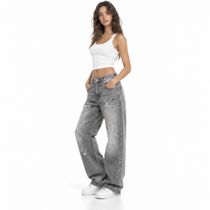 Baggy <b>Jeans</b> For Teen Girls Boys Loose Fit Denim Pants Trendy Casual Streetwear Fashion Wholesale Supplier - Product Image 3