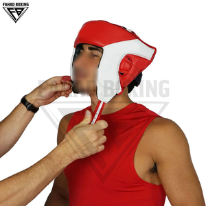 Wholesale Red & White Boxing Singlet & Shorts Set with <b>Stretch</b> Breathable Lightweight 100% Polyester for Competition - Product Image 5