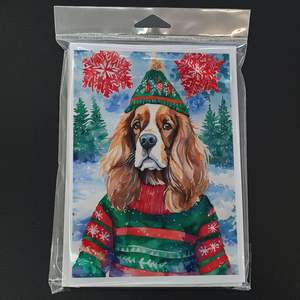 CAVALIER spaniel การ์ดอวยพรคริสต์มาส A7แพ็คการ์ดเปล่า8ใบพร้อม5x7ขนาดซองจดหมาย - Product Image 3