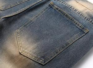 Pantalones vaqueros rasgados para hombre con cremallera, estilo cargo, hip-hop, populares, con logo, joggers, conjunto de mezclilla negra, con soporte de pago OA - Product Image 5