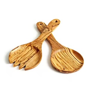 Stylish Wooden Salad Serving Set Handmade Flatware for <b>Buffet</b> Party and Kitchen Styling - Product Image 5