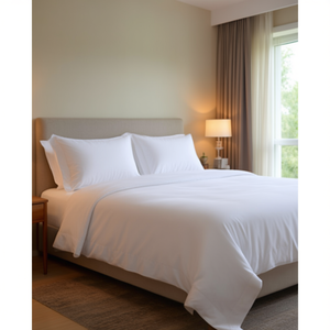 Parure de draps de haute qualité 300 fils/cm², draps-housses unis pour lits Queen et King, ensemble de literie hôtelière et domestique 8 pièces, y compris le drap simple. - Product Image 1