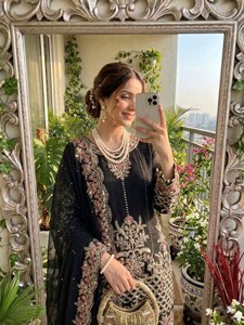 Costume Salwar Kameez Sharara pour femmes pakistanaises, style indien, tenue de fête musulmane avec protection solaire et matériaux recyclés - Product Image 6