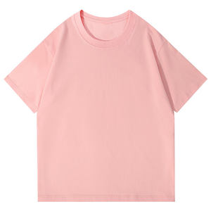 T-shirt à manches courtes en coton pur, poids lourd, couleur unie, grande taille, tricoté, 230g, avec logo personnalisé OEM. - Product Image 6