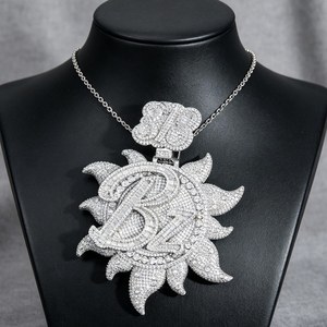 Colgante Étnico Hip Hop de Plata 925 con Baño de Rodio y Moissanita, Regalo para Él, Joyería Fina Personalizable, Colgantes y Dijes - Product Image 5