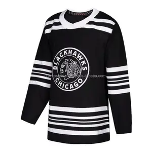 Camiseta de hockey sobre hielo en blanco y negro con cuello en V, camiseta de portero de hockey sobre hielo personalizada, camiseta de práctica de partido para adultos, hockey sobre hielo