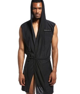 OEM ODM Wholesale Order Soft Polyester/Cotton Knitted Solid Casual Loose Night <b>Dressing</b> <b>Gown</b> for <b>Men</b> - Product Image 3