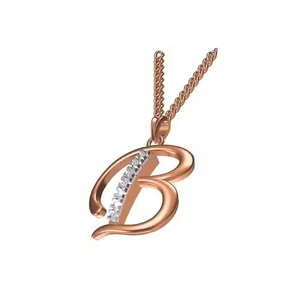 Pendentif Alphabet Thème Plaqué Or 14K et Rhodium, Breloque Lettre Personnalisée avec Accents Diamantés, Design Minimaliste Unisexe pour Usage Quotidien - Product Image 1