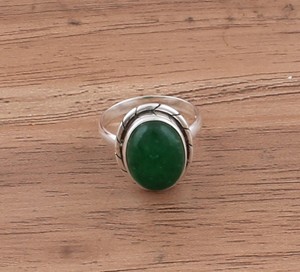 Anillo de Jade Verde Natural Clásico para Mujer, Plata de Ley 925, Chapado en Oro, para Bodas y Fiestas, Joyería con Logotipo Personalizado, Venta al Por Mayor - Product Image 2