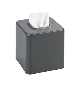 Boîte à mouchoirs carrée en métal martelé noir, distributeur de papier décoratif unique, élégant pour la décoration de bureau et de la maison - Product Image 5
