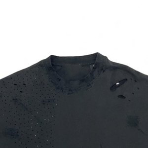 เสื้อยืดคอกลมโอเวอร์ไซส์ผ้าฝ้ายหนาพิมพ์ลายโลโก้ตามสั่งขายส่งจำนวนมากสำหรับผู้ชายทรงหลวมไหล่ตกสไตล์สตรีทแวร์ - Product Image 5