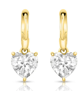 Boucles d'oreilles clous cœur en argent sterling 925 plaqué or pour femme, bijoux minimalistes tendance, cadeau fait main, vente chaude - Product Image 2