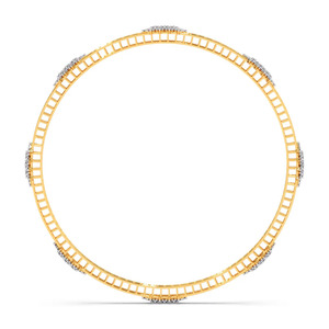 กำไลทองคำลายฉลุสามแถวประดับเพชรแล็บโกรว์รูปดอกไม้ - Product Image 6
