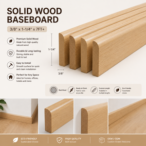 Zócalo de Madera con Diseño Tradicional, Acabado Liso, Duradero, Ecológico, Decoración para Construcción, Fácil Instalación, EFS M-117, 1 Año de Garantía - Product Image 5