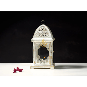 Lanterne de table décorative spéciale Ramadan, lanternes à bougies en métal multicolores avec éclairage floral design - Product Image 1