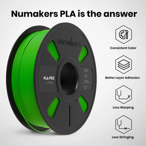 Numakers 1kg PLA Pro Filament d'impression 3D vert Fluorescent meilleure qualité 1.75mm tiges en plastique Durable lisse facile - Product Image 2