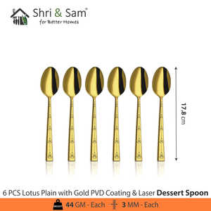 Couteaux à dîner en acier inoxydable avec PVD or et laser Lotus Plain Cutlery Ustensile de cuisine à revêtement de qualité supérieure - Product Image 6